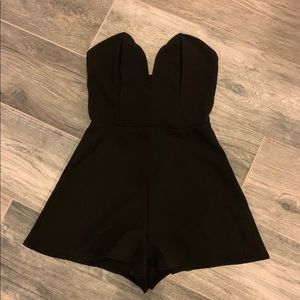 Black deep v romper